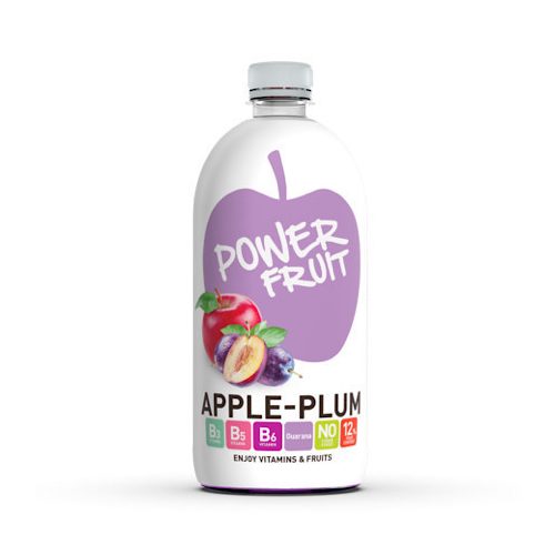 Băutura Power Fruit cu aromă de Măr-Prună, cu vitamine din complexul B și guarana, 750 ml