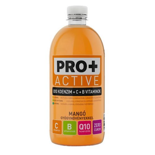 Pro+ Active, băutură cu aromă de mango, cu Q10, vitamina C și vitamine din grupa B, 750 ml.