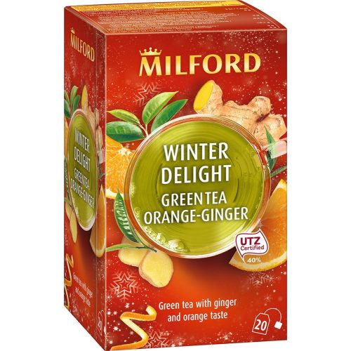 Milford Winter Delight ceai verde cu ghimbir-portocală 20x1,75g, 35 g